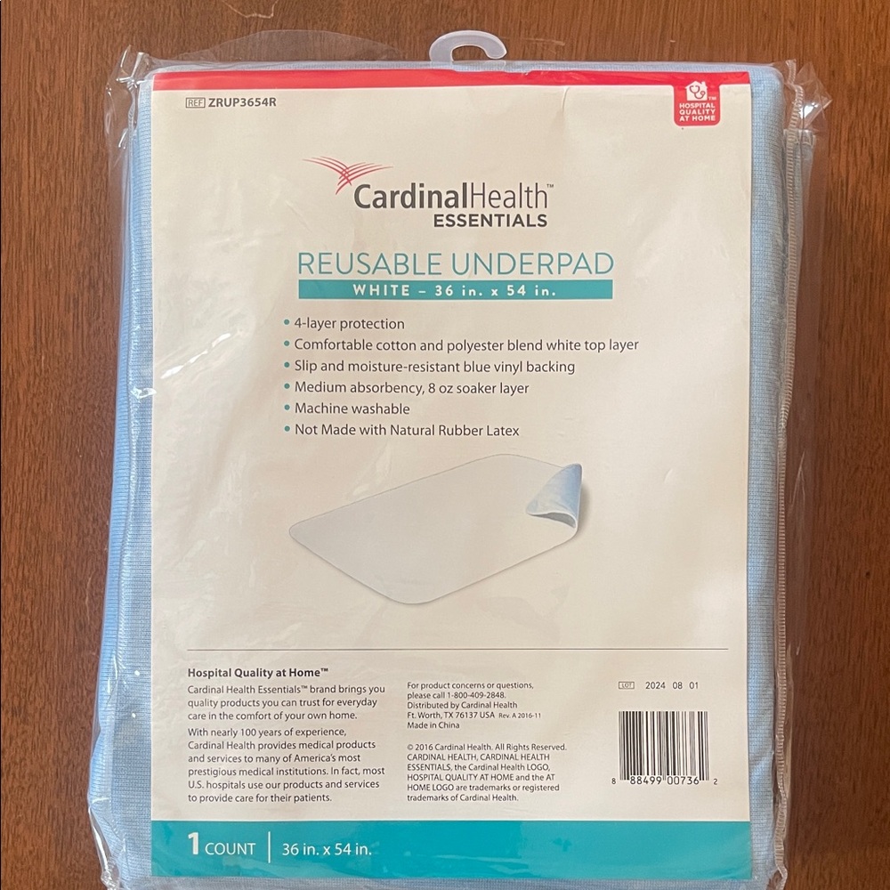 NEW Cardinal Health Reusable Underpad 36x54 Waterproof Pad Washable & Absorbent
